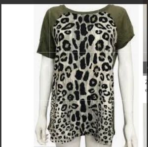 Zara w&b collection Green Leopard print